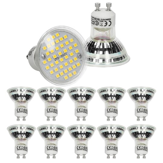 ECD Germany sæt med 10 LED-lampe GU10 44SMD spot 3W - udskift 25W pære -  lavet | Elgiganten