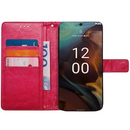 Wallet cover 3-kort Nokia XR21 - Lyserød