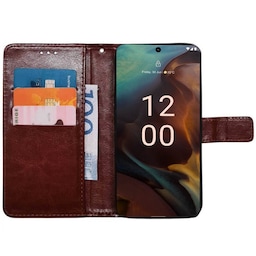 Wallet cover 3-kort Nokia XR21 - Brun
