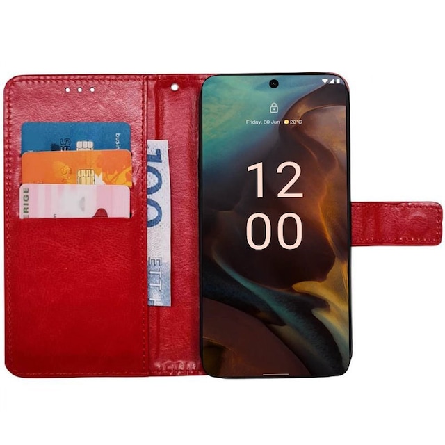 Wallet cover 3-kort Nokia XR21 - Rød