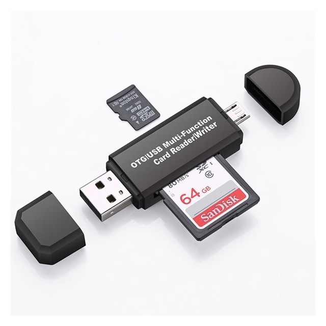 2i1 Memorycardlæser USB/MicroUSB