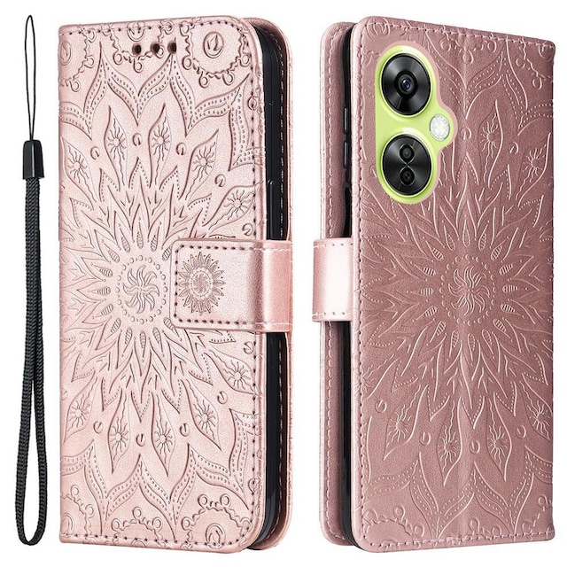 SKALO OnePlus Nord CE 3 Lite 5G Mandala Flip Cover - Rosa guld