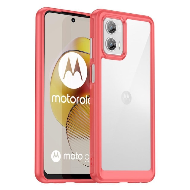 SKALO Motorola Moto G73 5G Transparent TPU Bumper cover - Rød