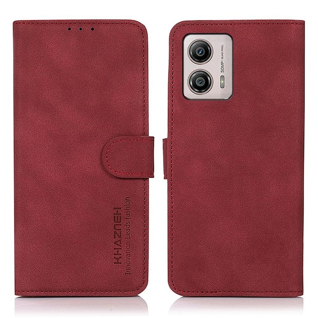 SKALO Motorola Moto G23 4G KHAZNEH Pungetui i PU-læder - Rød