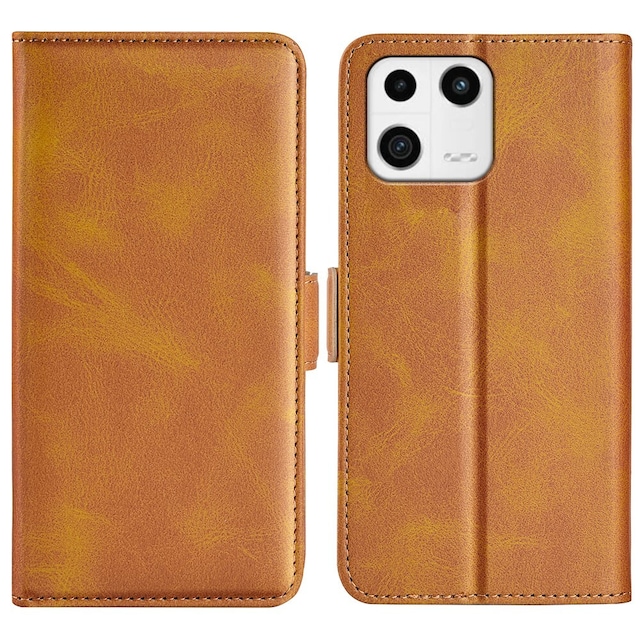 SKALO Xiaomi 13 5G Premium Wallet Flip Cover - Lys brun
