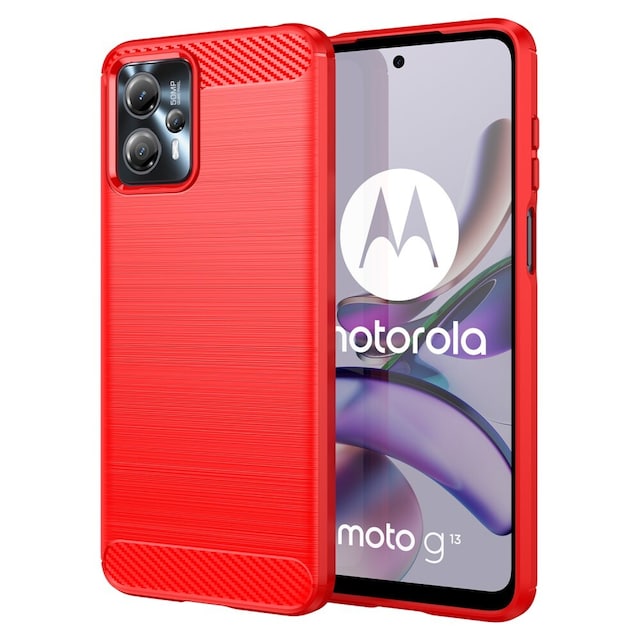 SKALO Motorola Moto G23 4G Armor Carbon Stødsikker TPU-cover - Rød
