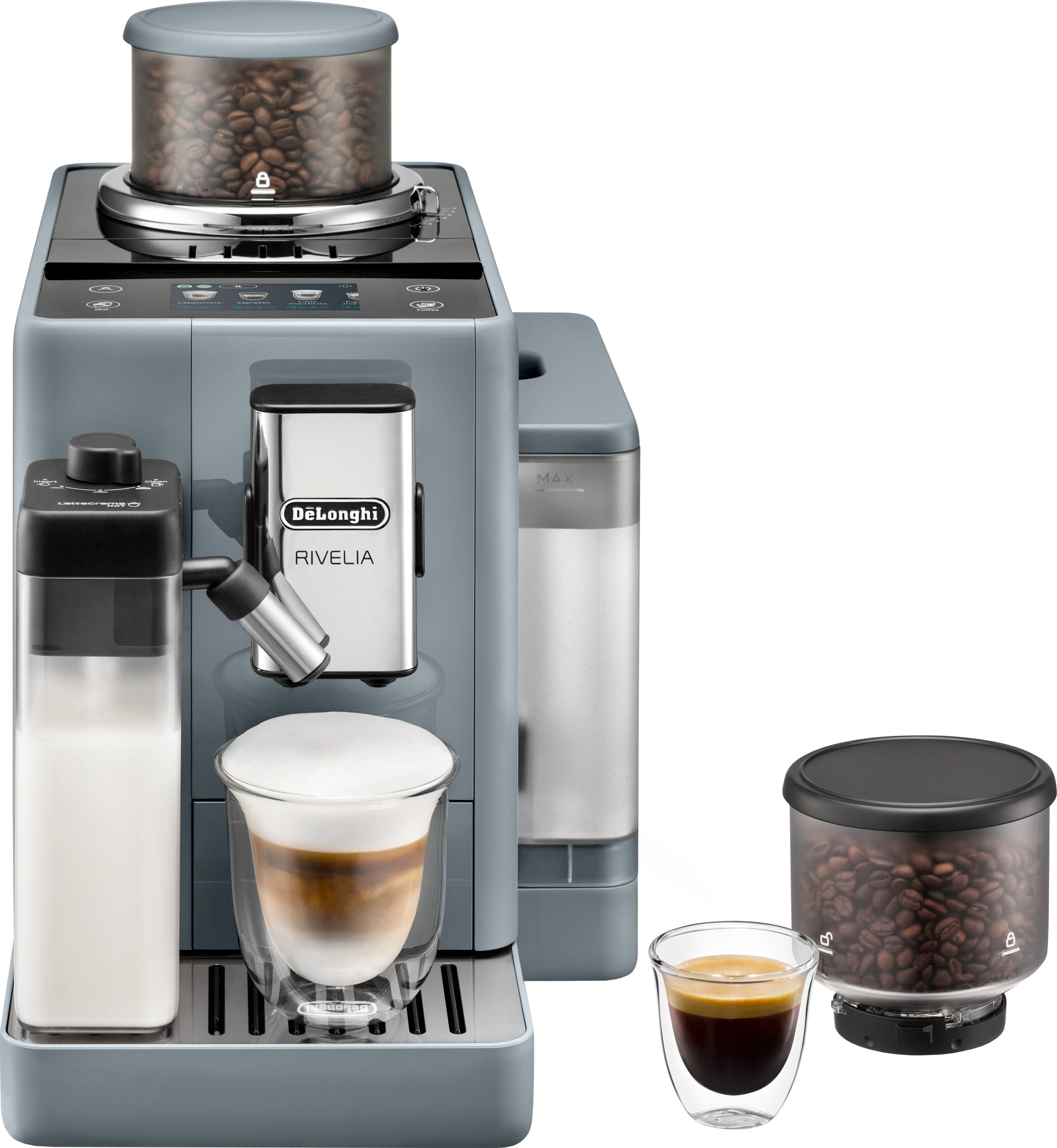 DeLonghi Rivelia EXAM440.55.G kaffemaskine (pebble grey) | Elgiganten