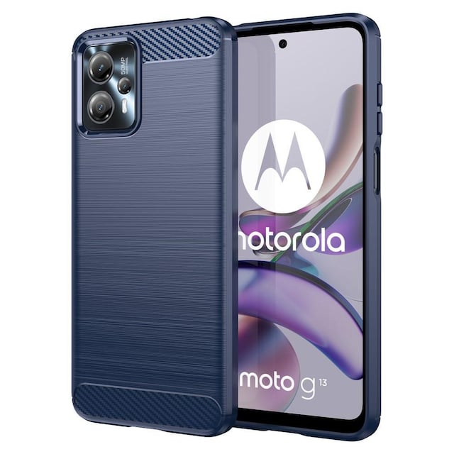SKALO Motorola Moto G23 4G Armor Carbon Stødsikker TPU-cover - Blå