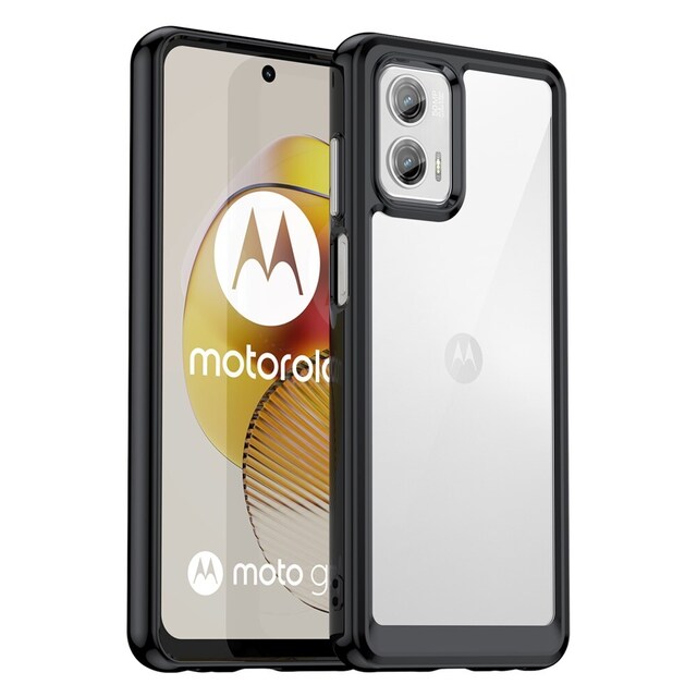 SKALO Motorola Moto G73 5G Transparent TPU Bumper cover - Sort