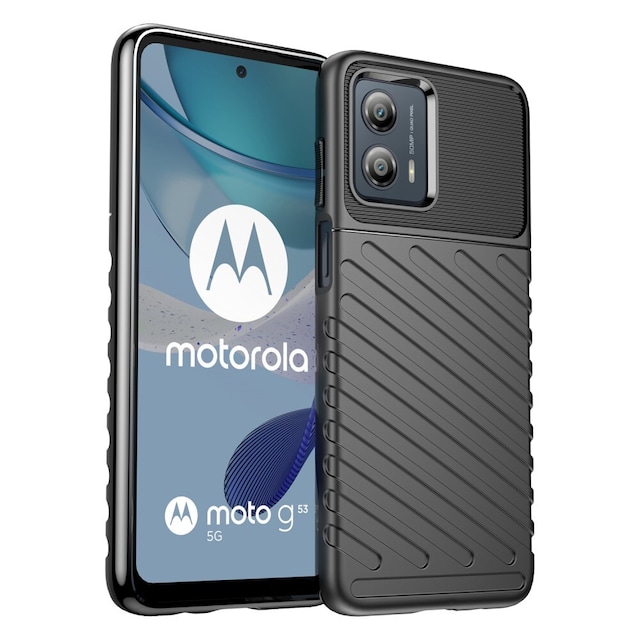 SKALO Motorola Moto G53 5G Twill TPU-cover - Sort