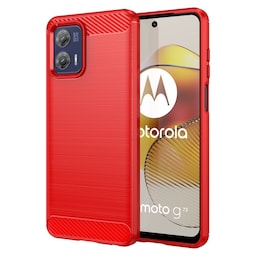 SKALO Motorola Moto G73 5G Armor Carbon Stødsikker TPU-cover - Rød