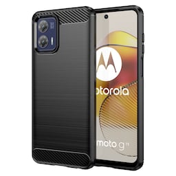 SKALO Motorola Moto G73 5G Armor Carbon Stødsikker TPU-cover - Sort