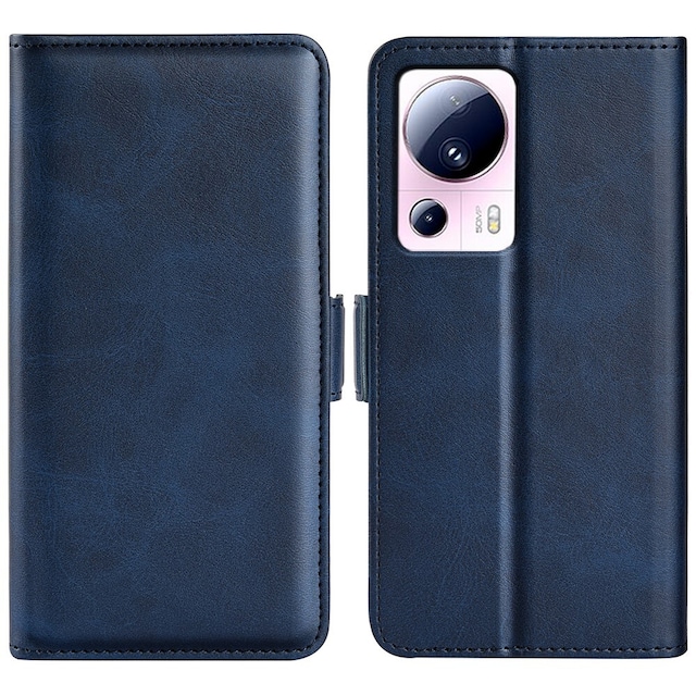 SKALO Xiaomi 13 Lite Premium Wallet Flip Cover - Blå