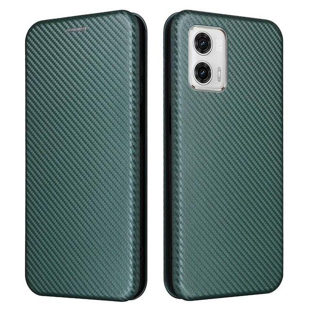 SKALO Motorola Moto G73 5G Carbon Fiber Pungetui - Grøn