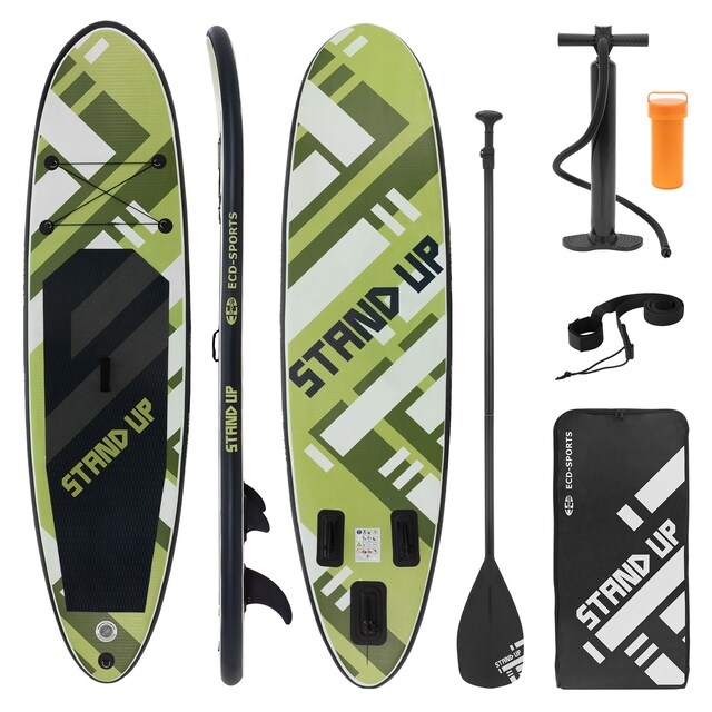 Oppustelig Stand Up Paddle Board 308x78x10 cm Olive lavet af PVC