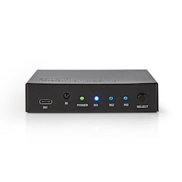 Nedis HDMI ™ switch | 3-Port port(s) | 1x USB-C™ / 2x HDMI ™ -indgang | 1x HDMI™ Output | 4K@60Hz | 18.0 Gbps | Metal | Antracit