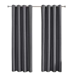 Vendbare hørmørklægningsgardiner 2-pak Mørkegrå 100 x 130 cm