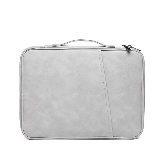Laptop taske sleeve til 12,9-13 tommer bærbar PU læder vandtæt støvtæt Grå  | Elgiganten
