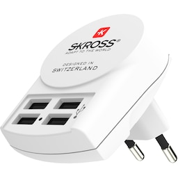 SKROSS 4-Port USB oplader EU