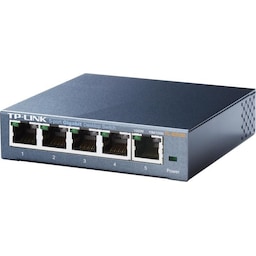 TP-LINK, netværksswitch, 5-ports 10/100/1000Mbps, RJ45, metalkabinet,