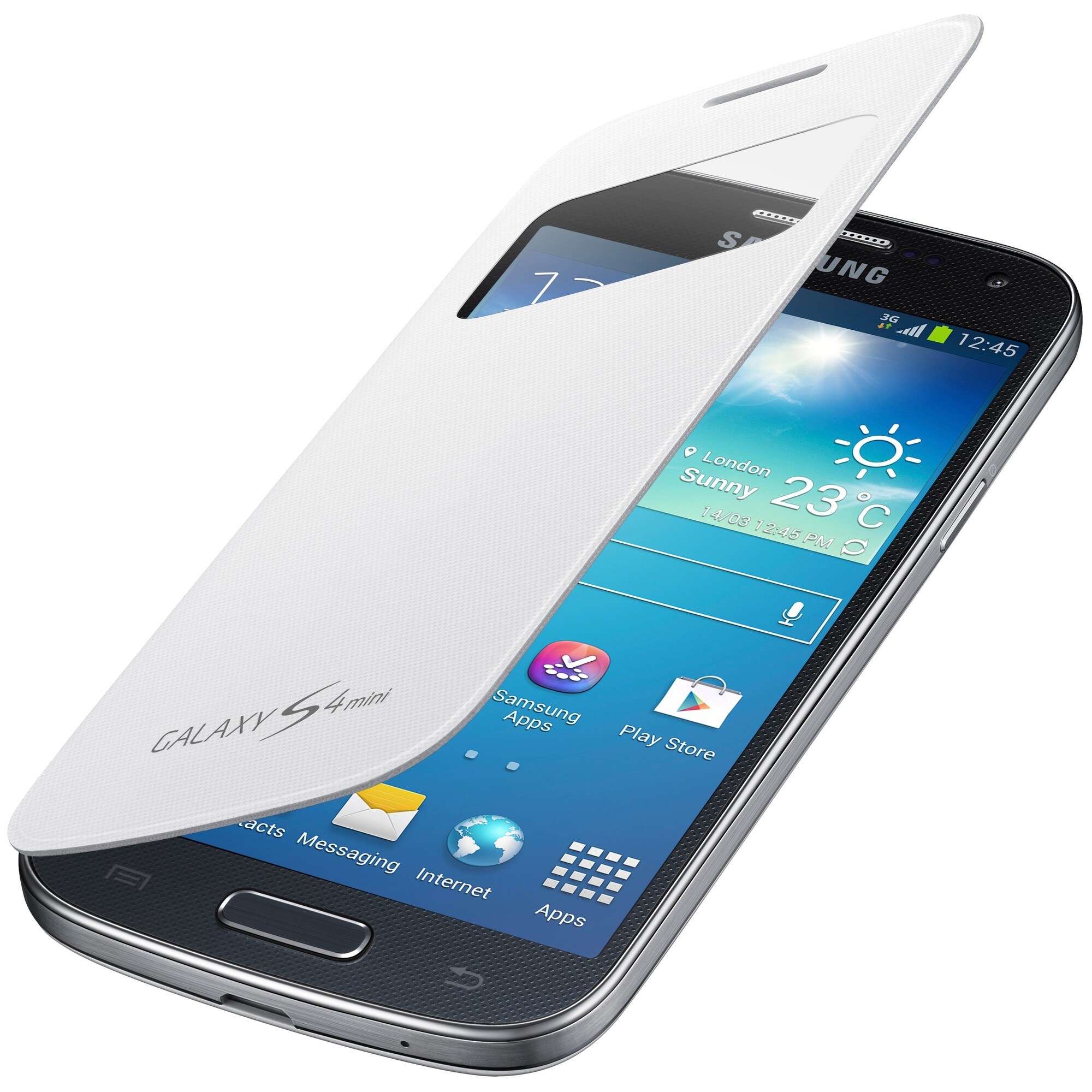 Samsung S-View Flip Cover Galaxy S4 mini (hvidt) | Elgiganten