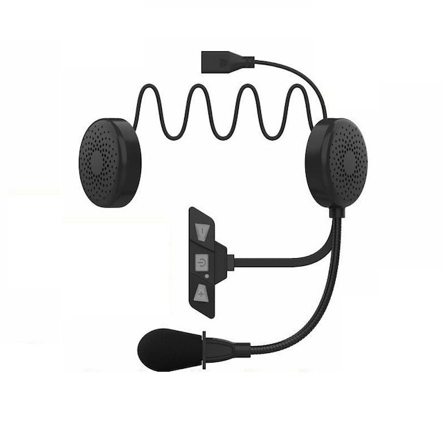 Motorcykelhjelm Headset Bluetooth 5.2 Sort