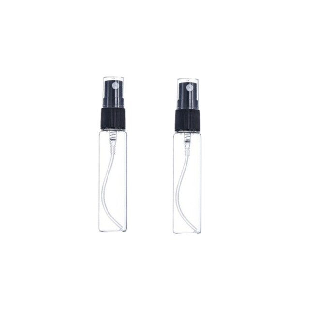 Mini genopfyldelig parfume sprayflaske glasflaske 5 ml 2-pak Sort