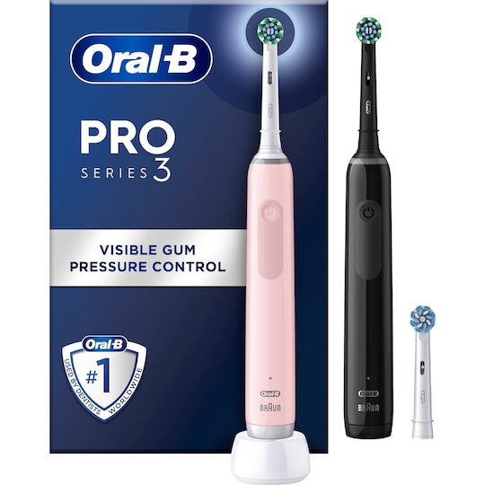 Oral-B Pro3 3900N elektrisk tandbørste 760277 (sort/pink) | Elgiganten