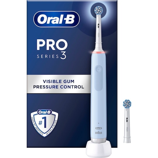 Oral-B Pro 3 elektrisk tandbørste (blå) | Elgiganten
