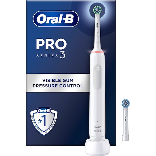 Oral-B Pro 3 elektrisk tandbørste (hvid) | Elgiganten