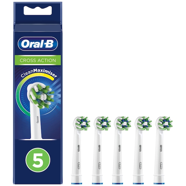 Oral-B Cross Action-tandbørstehoveder 321217 (5-pak, hvid)