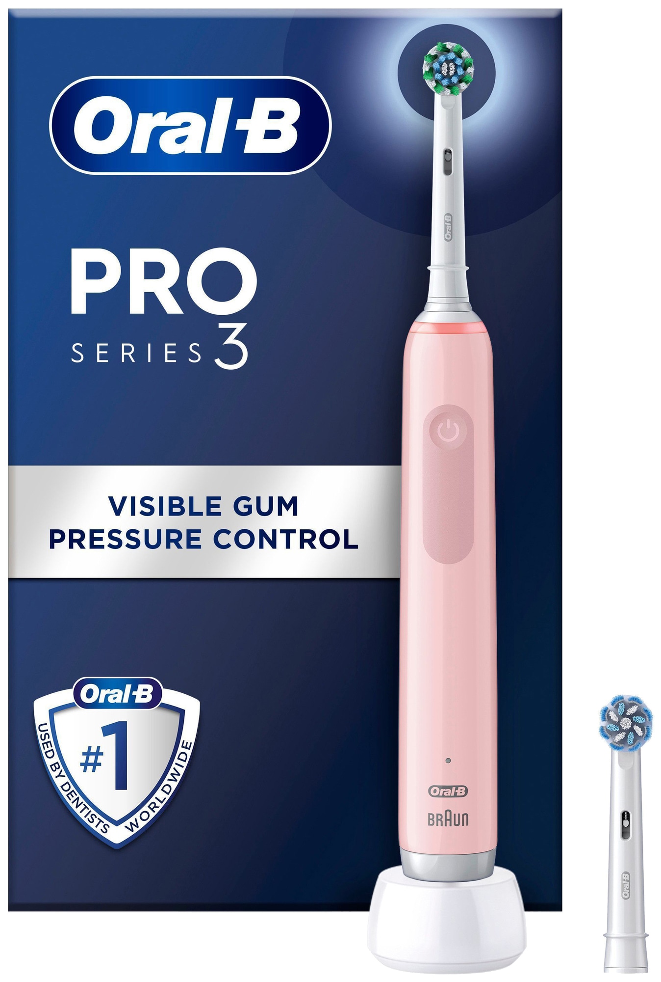 Oral-B Pro 3 elektrisk tandbørste (pink) | Elgiganten