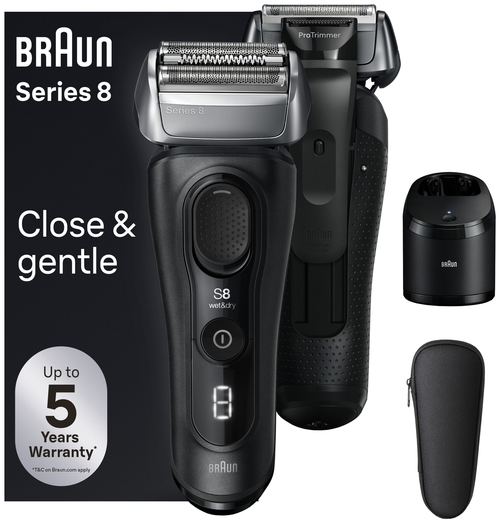 Opnå perfekte barberingsresultater med Braun Series 8 - 8560cc  barbermaskinen. Præcision og komfort i en enestående pakke.