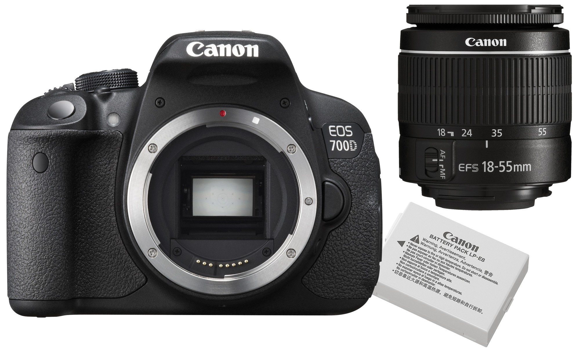 Canon EOS 700D spejlreflekskamera + objektiv og batteri - Elgiganten