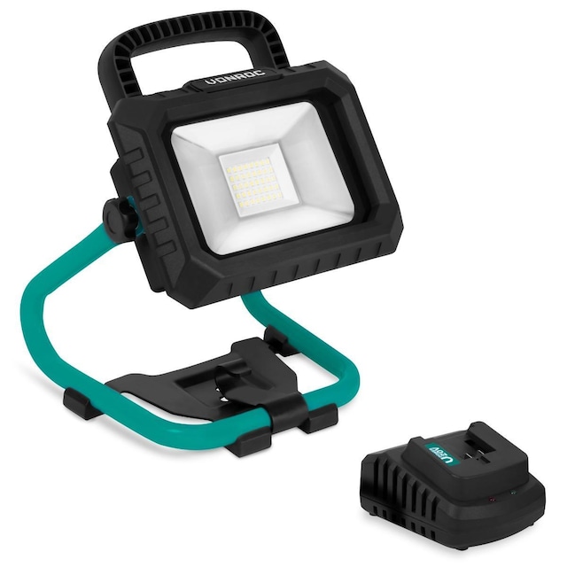 VONROC Trådløs LED-arbejdslampe - 20V - 1800 lumen | Inkl. 2.0Ah batteri og oplader