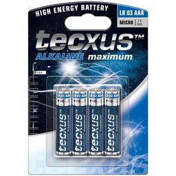 Tecxus LR03/AAA (Micro) batteri, 4 stk. blister