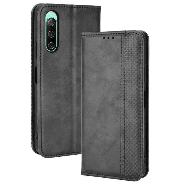 Wallet Stand Flip-telefonetui til Xperia 10 V - Sort
