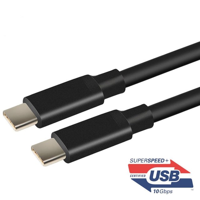 USB IF-certificeret 1m USB3.2 Gen2 SuperSpeed ​​​​USB 10Gbps USB-C til C-kabel med strømforsyning 100W, 4K60Hz video og Emarker