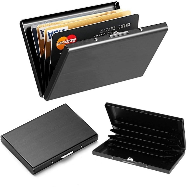RFID-kortholder med 6 kortpladser Sort