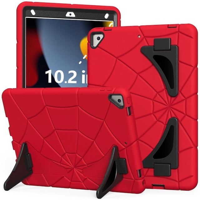 SKALO iPad 10.2 Spindelvæv til børneskaller - Rød-Sort