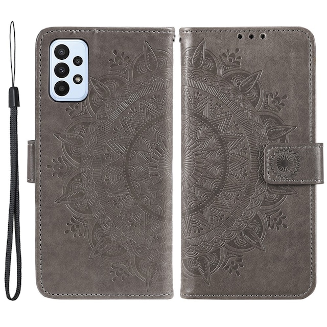 SKALO Samsung A23 5G Mandala Flip Cover - Grå