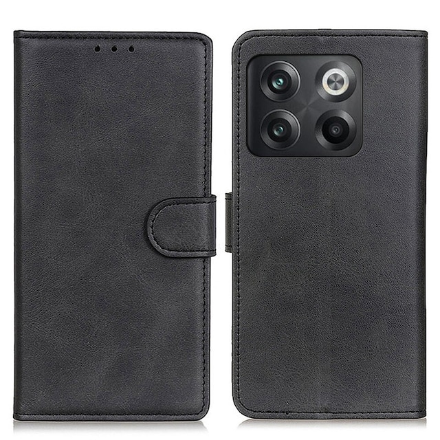 SKALO OnePlus 10T 5G Flip Cover m. pung i PU-læder - Sort