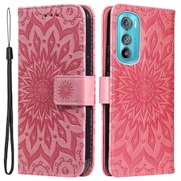 SKALO Motorola Edge 30 5G Mandala Flip Cover - Pink