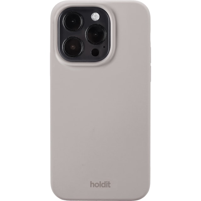 Holdit Silicone iPhone 15 Pro-etui (grå)