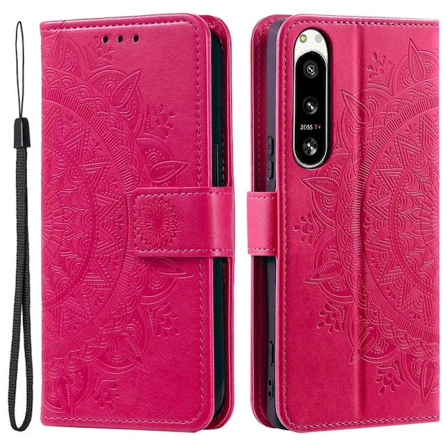 SKALO Sony Xperia 5 IV 5G Mandala Flip Cover - Cerise