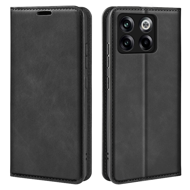 SKALO OnePlus 10T 5G Flip Cover m. pung i PU-læder - Sort