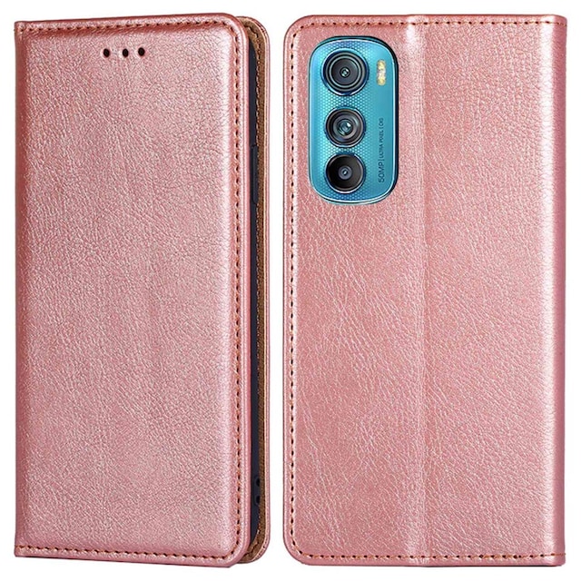 SKALO Motorola Edge 30 5G Flip Cover m. pung i PU-læder - Rosa guld