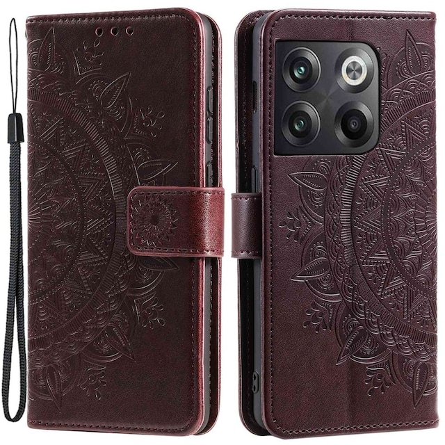 SKALO OnePlus 10T 5G Mandala Flip Cover - Brun