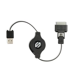 Sleeksync dobbelt ladekabel Micro  30 pin til USB-A 93 cm - sort