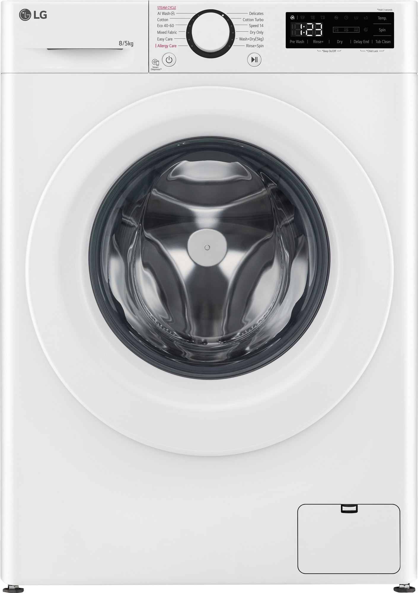 LG vaskemaskine/tørretumbler F2DV707S2W1 (8/5 kg)